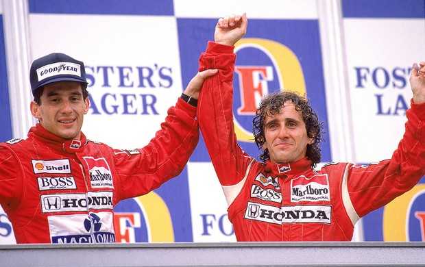 Ayrton Senna e Alian Prost foram grandes rivais na Fórmula 1 de 1984 a 1993 (Foto: Getty Images)