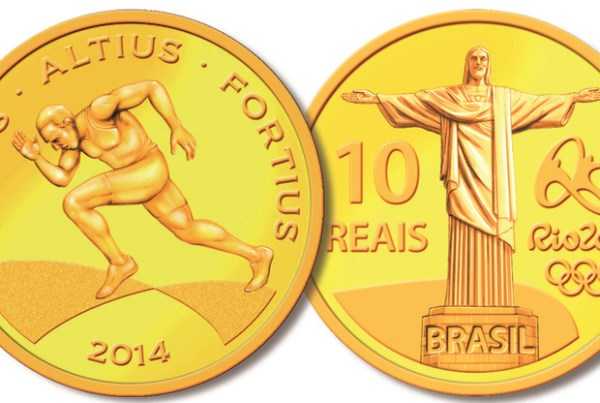 Moeda de ouro comemorativas dos Jogos Olímpicos (Foto: Divulgação/BC)