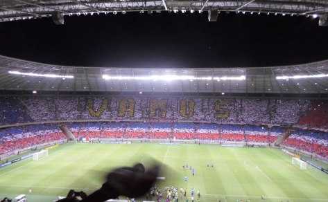Mosaico da torcida do Fortaleza foi destaque antes da partida. Foto: Bruno Balacó/O POVO